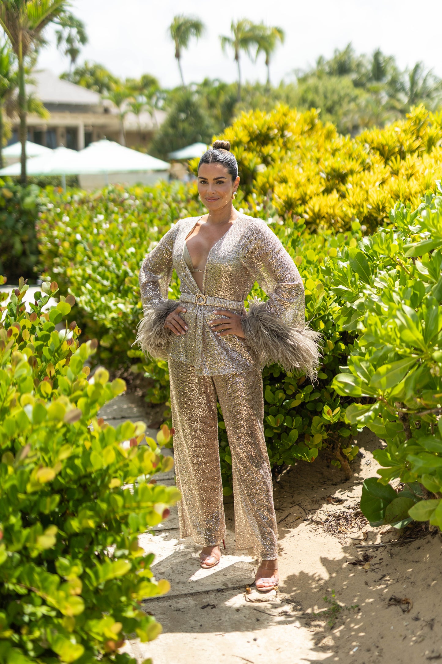 Pants, Sequin Mesh Taupe, 1 pc