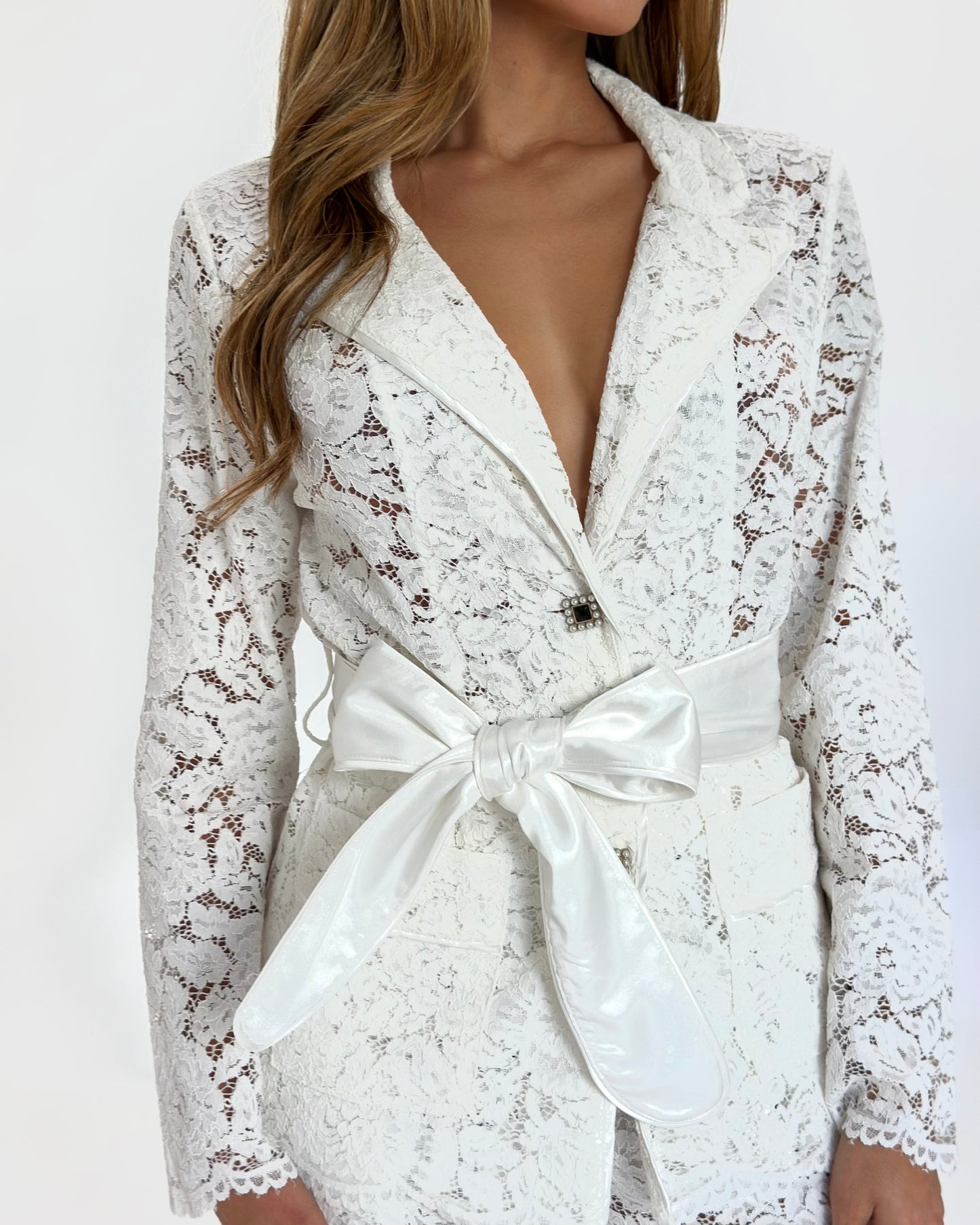 Lace pants set, 2 pc, White