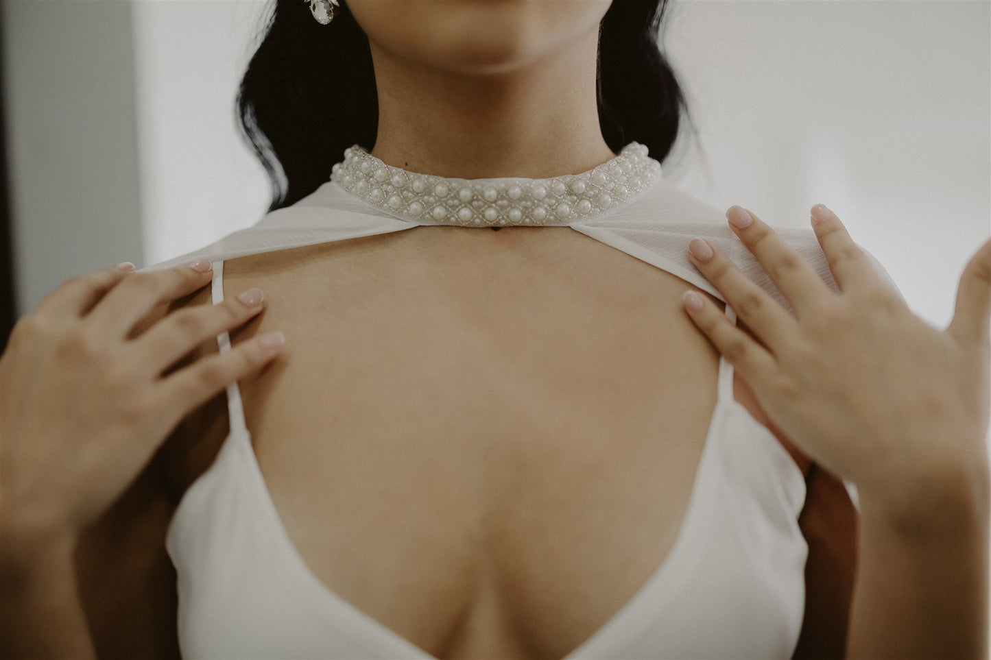 Celeste Pearl Chiffon Bridal Cape