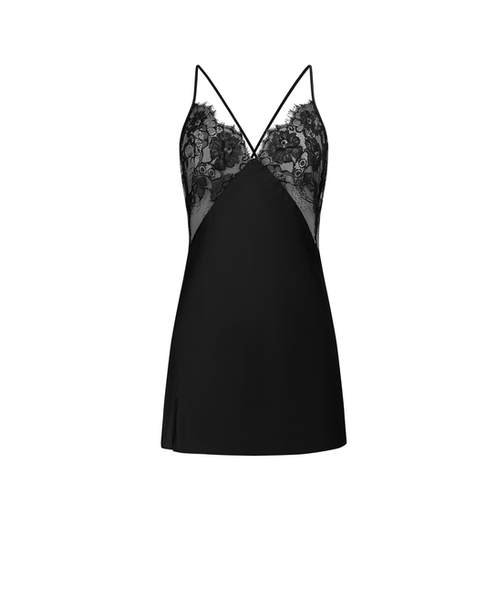 Short Lace Slip Dress "Fleur de Minuit"