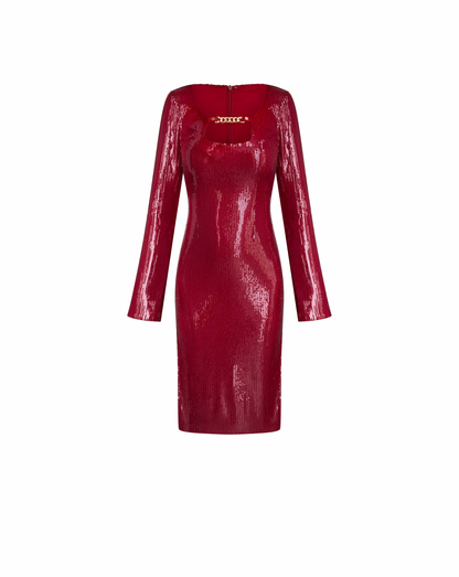 Sequin Dress, Burgundy