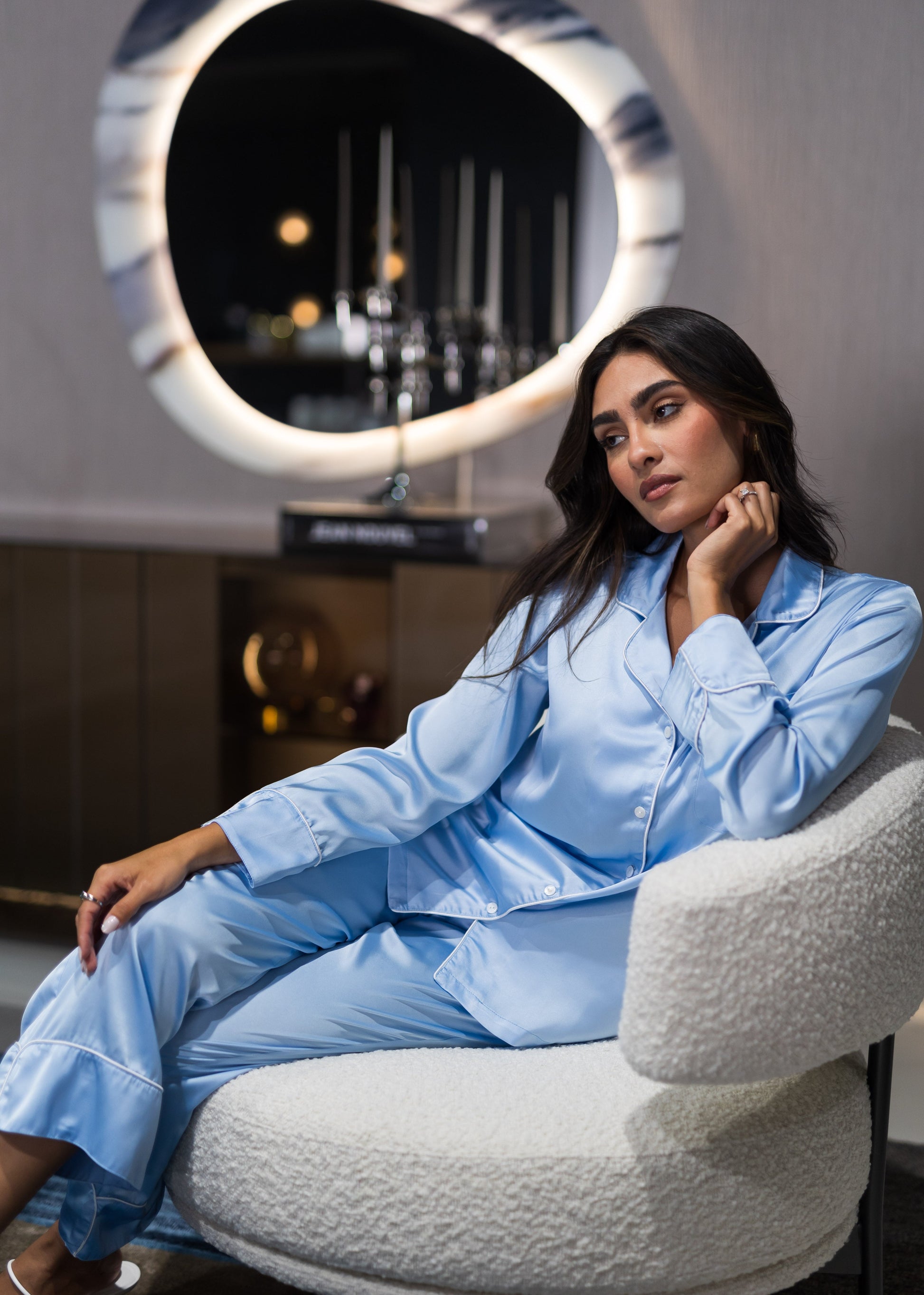 Pajama Set with Pants Sophia, Light Blue 
