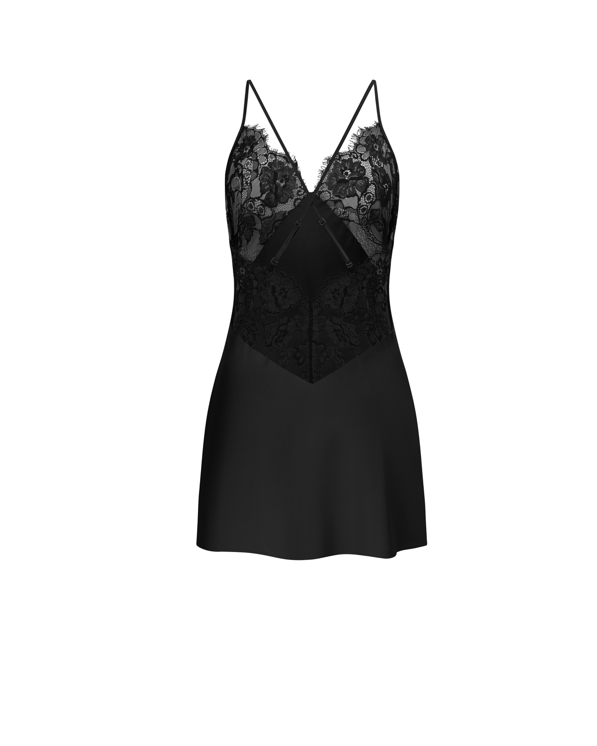 Short Lace Slip Dress "Fleur de Minuit"