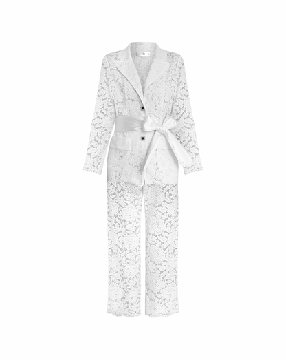Lace pants set, 2 pc, White