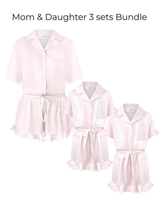 3-sets Mother-Daughters Matching Bundle, Rose Pink