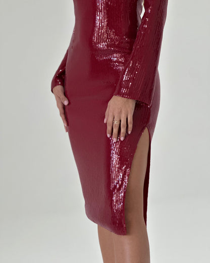 Sequin Dress, Burgundy