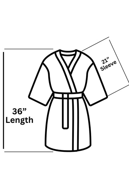 Short Kimono with Detachable Feather Cuffs, Black 