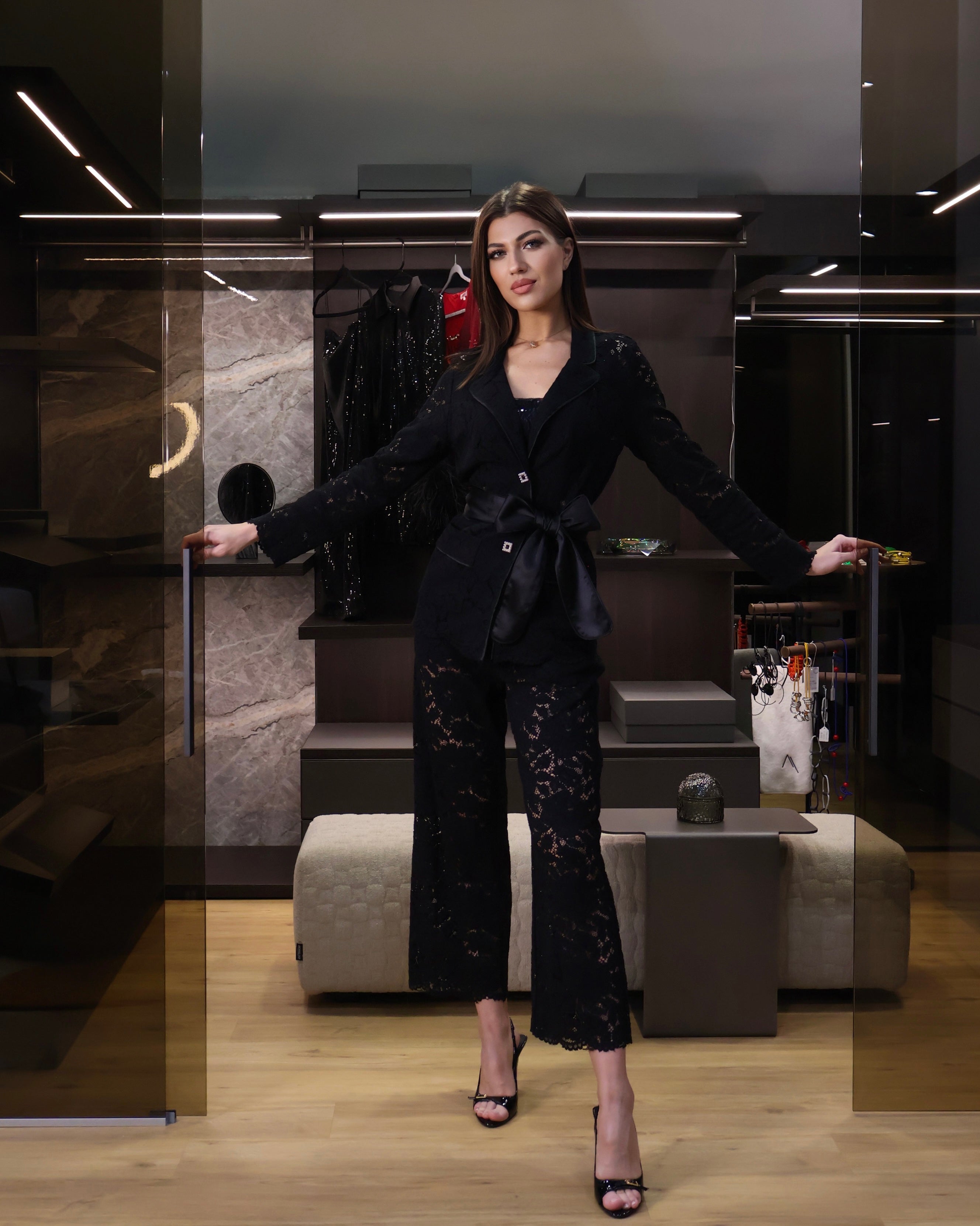 Lace pants set, 2 pc, Black – JULIA LUSSI