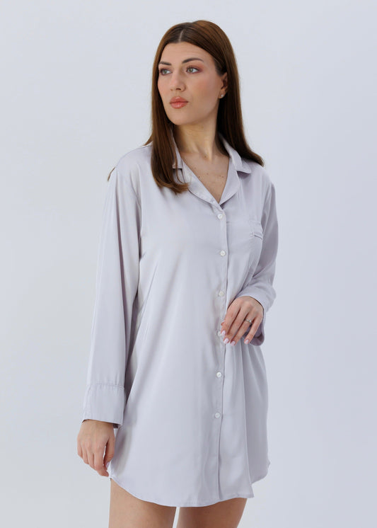 Shirt Dress Sophia, Lavender Gray 
